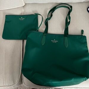 Kate Spade Green Tote Bag with Structured Design